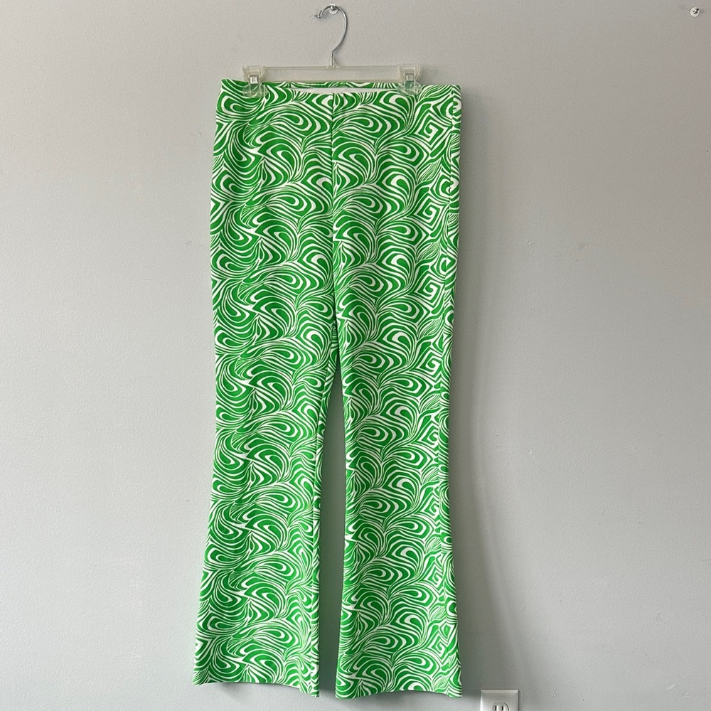 Garage Green Swirl Patterned Pants